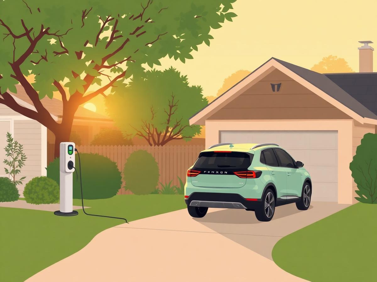 A home EV charger in a New Zealand driveway